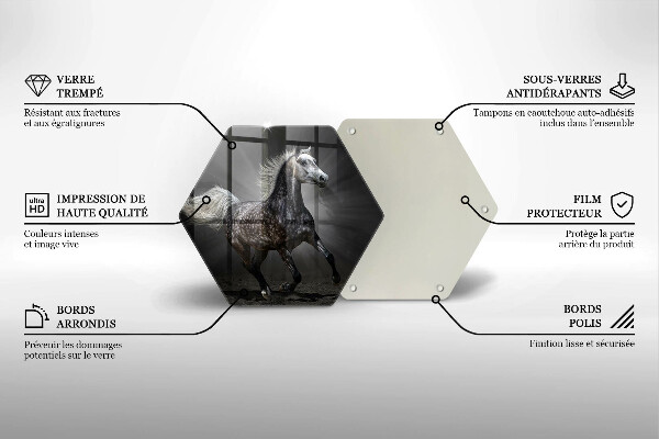 Chopping board glass Horse at a gallop