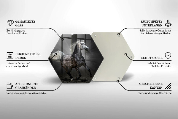 Chopping board glass Horse at a gallop