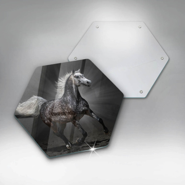 Chopping board glass Horse at a gallop