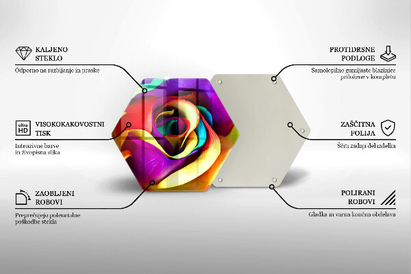 Chopping board Colorful rose petals