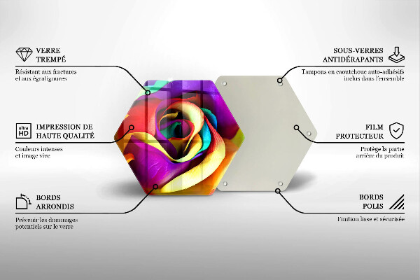 Chopping board Colorful rose petals