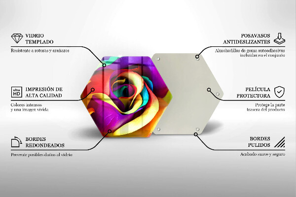 Chopping board Colorful rose petals