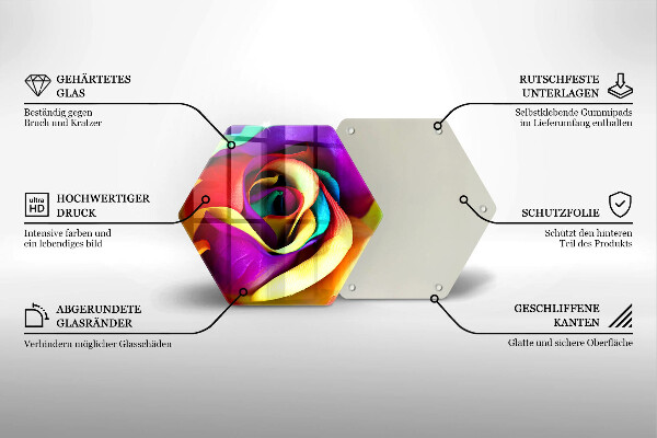 Chopping board Colorful rose petals