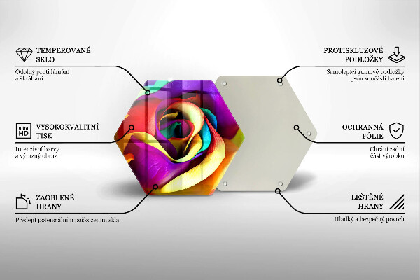 Chopping board Colorful rose petals