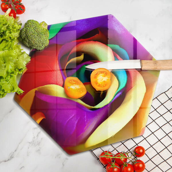 Chopping board Colorful rose petals