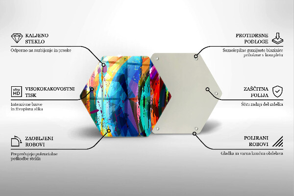 Glass chopping board Colorful paint stains