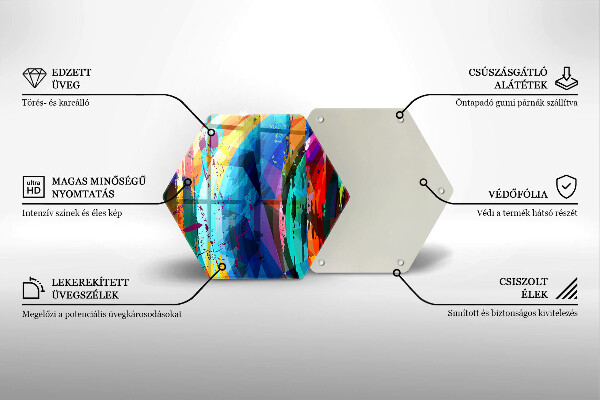Glass chopping board Colorful paint stains