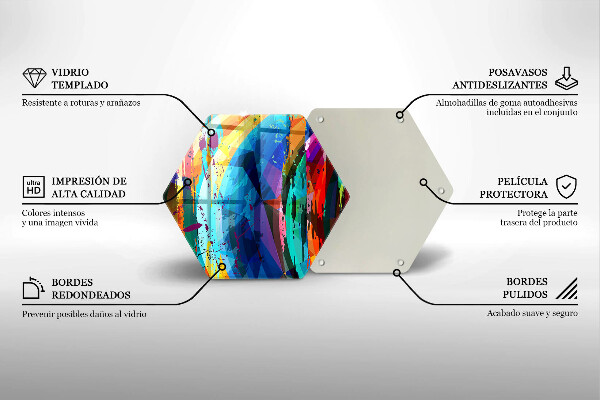 Glass chopping board Colorful paint stains