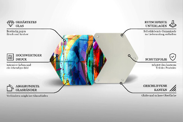 Glass chopping board Colorful paint stains