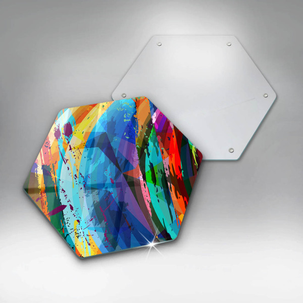 Glass chopping board Colorful paint stains