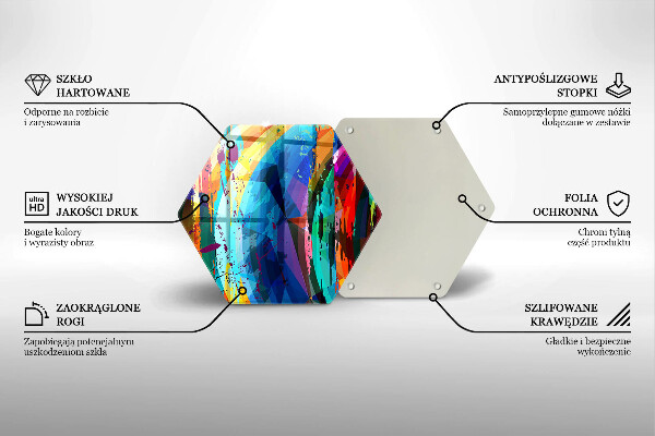 Glass chopping board Colorful paint stains