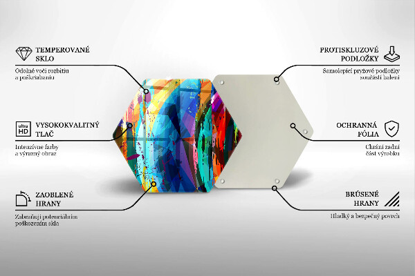 Glass chopping board Colorful paint stains