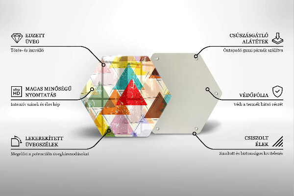 Glass chopping board Painted triangles