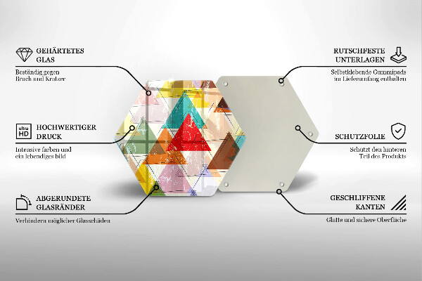 Glass chopping board Painted triangles