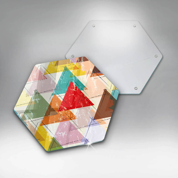 Glass chopping board Painted triangles