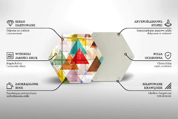 Glass chopping board Painted triangles