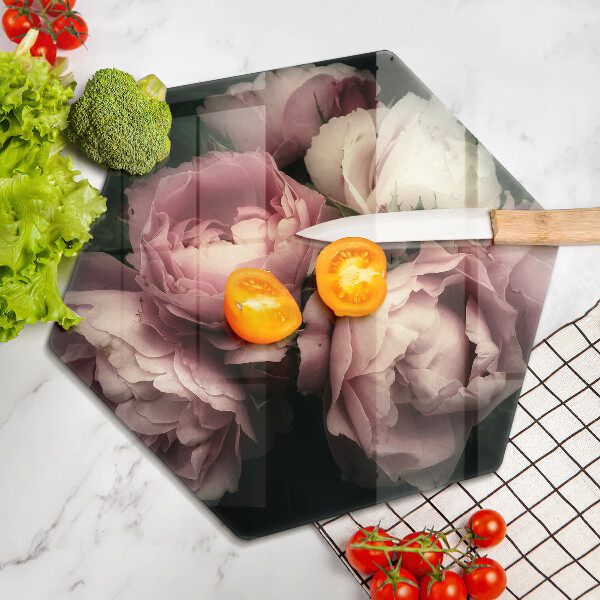 Chopping board Peony flowers
