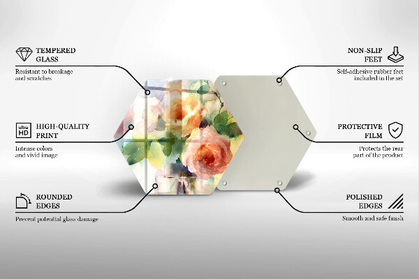 Chopping board Painted flowers