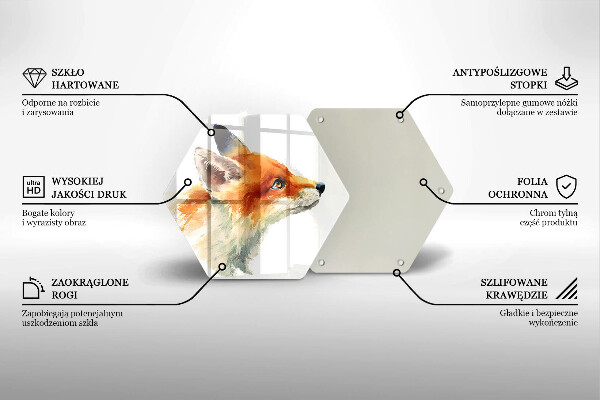 Glass worktop saver Painted fox