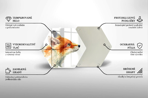 Glass worktop saver Painted fox