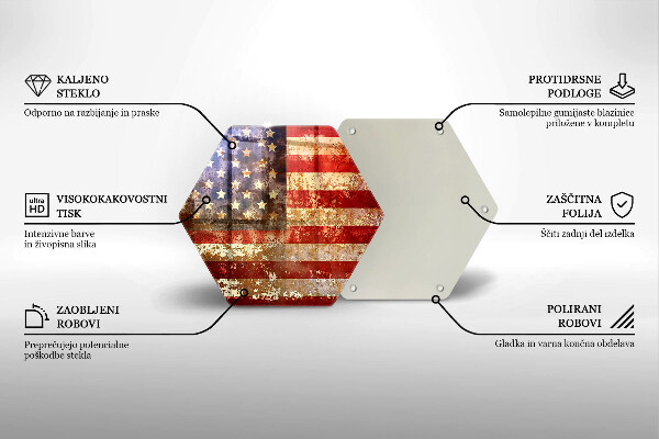 Glass worktop saver USA Flag of America
