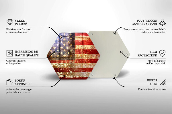 Glass worktop saver USA Flag of America