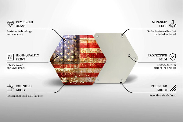 Glass worktop saver USA Flag of America