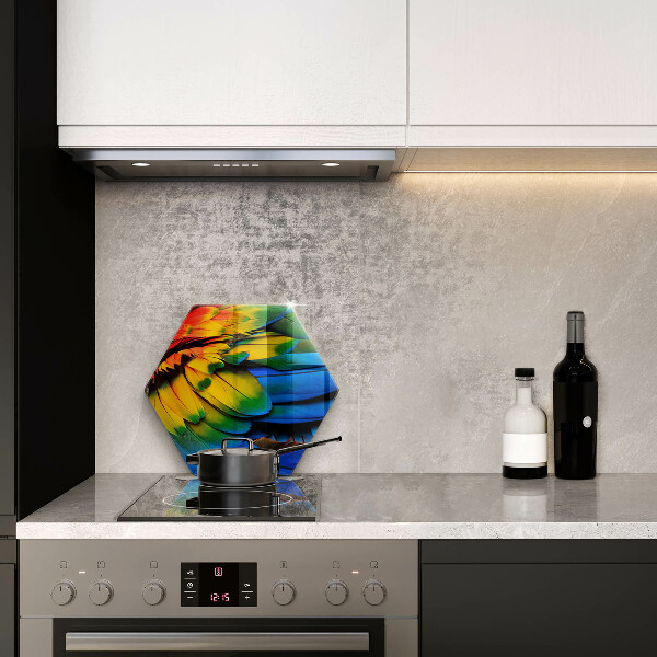 Glass worktop saver Colorful parrots