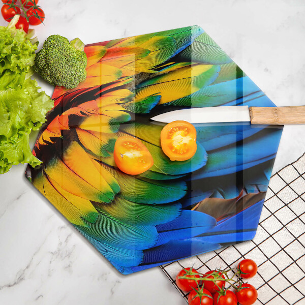 Glass worktop saver Colorful parrots