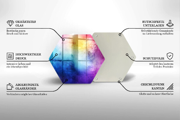 Glass worktop saver Rainbow watercolor spots