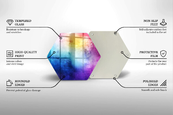 Glass worktop saver Rainbow watercolor spots