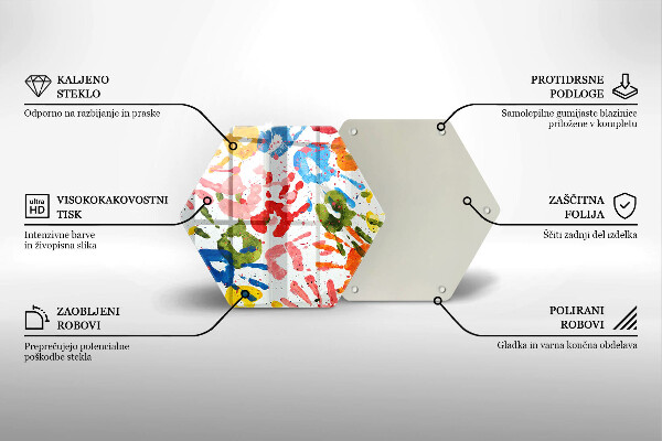 Glass worktop saver Traces of children's hands