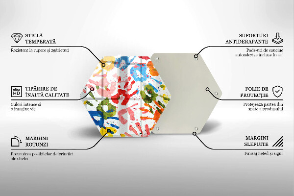 Glass worktop saver Traces of children's hands