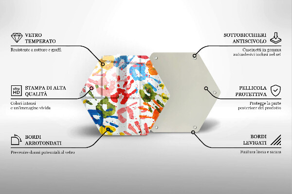 Glass worktop saver Traces of children's hands