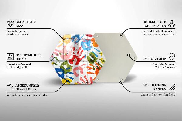Glass worktop saver Traces of children's hands