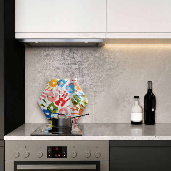 Glass worktop saver Traces of children's hands