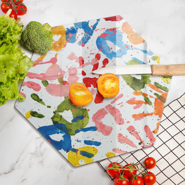 Glass worktop saver Traces of children's hands