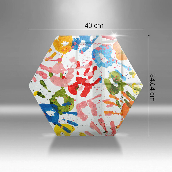 Glass worktop saver Traces of children's hands