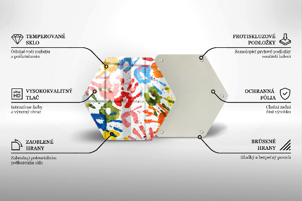 Glass worktop saver Traces of children's hands