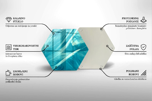 Glass worktop saver Delicate feathers