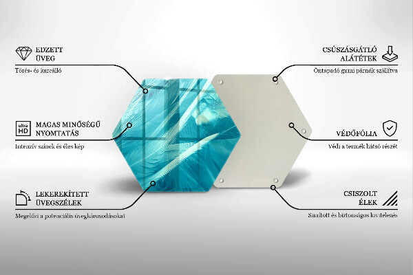 Glass worktop saver Delicate feathers