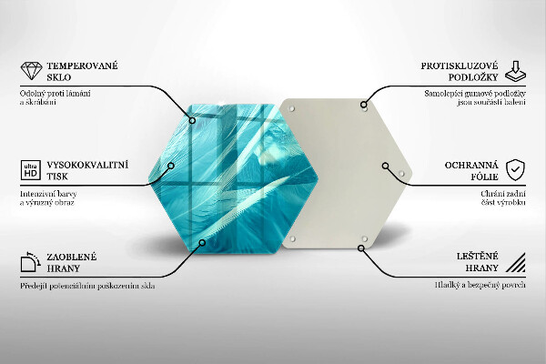 Glass worktop saver Delicate feathers