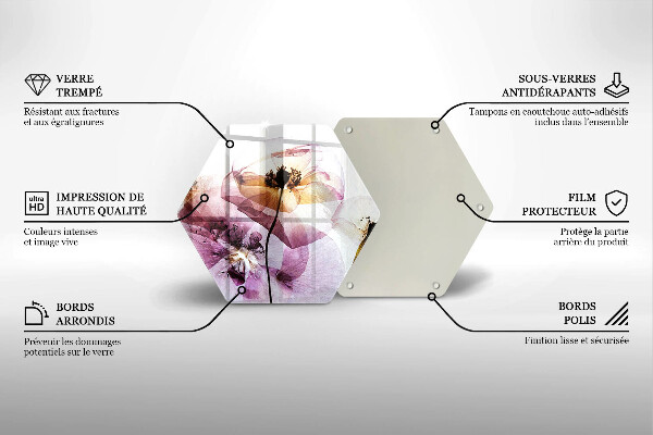 Glass worktop saver Delicate flowers