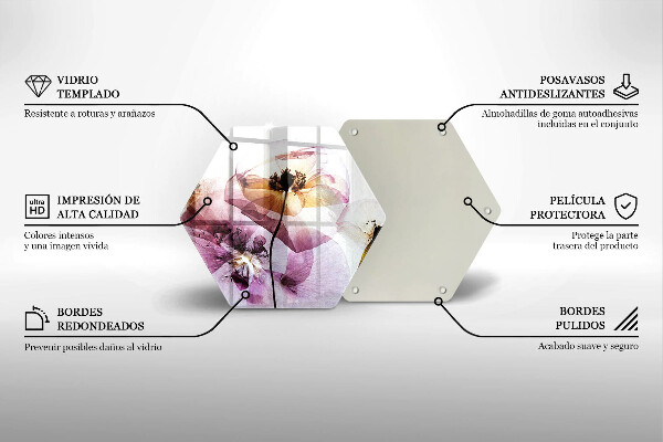 Glass worktop saver Delicate flowers