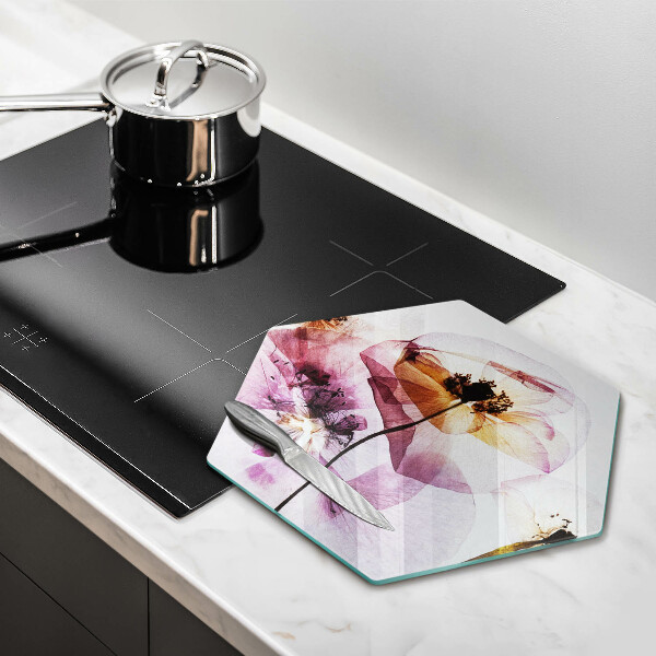 Glass worktop saver Delicate flowers