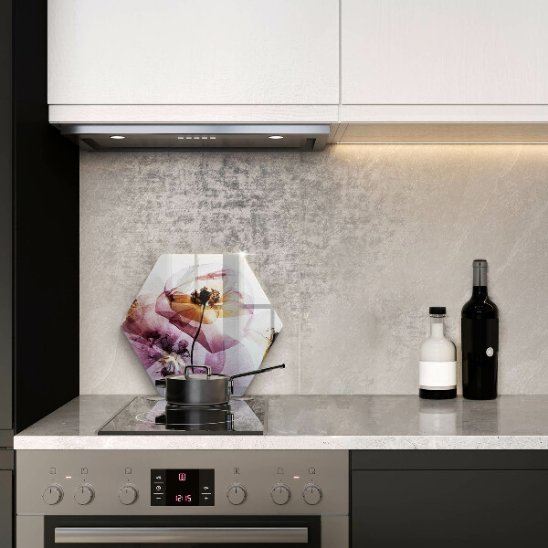 Glass worktop saver Delicate flowers