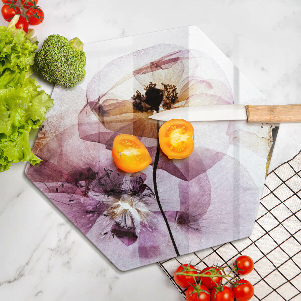 Glass worktop saver Delicate flowers