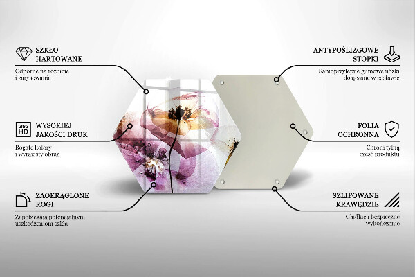 Glass worktop saver Delicate flowers