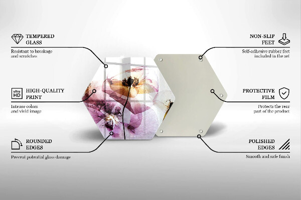 Glass worktop saver Delicate flowers