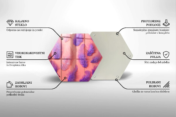 Glass worktop saver Fluffy feathers